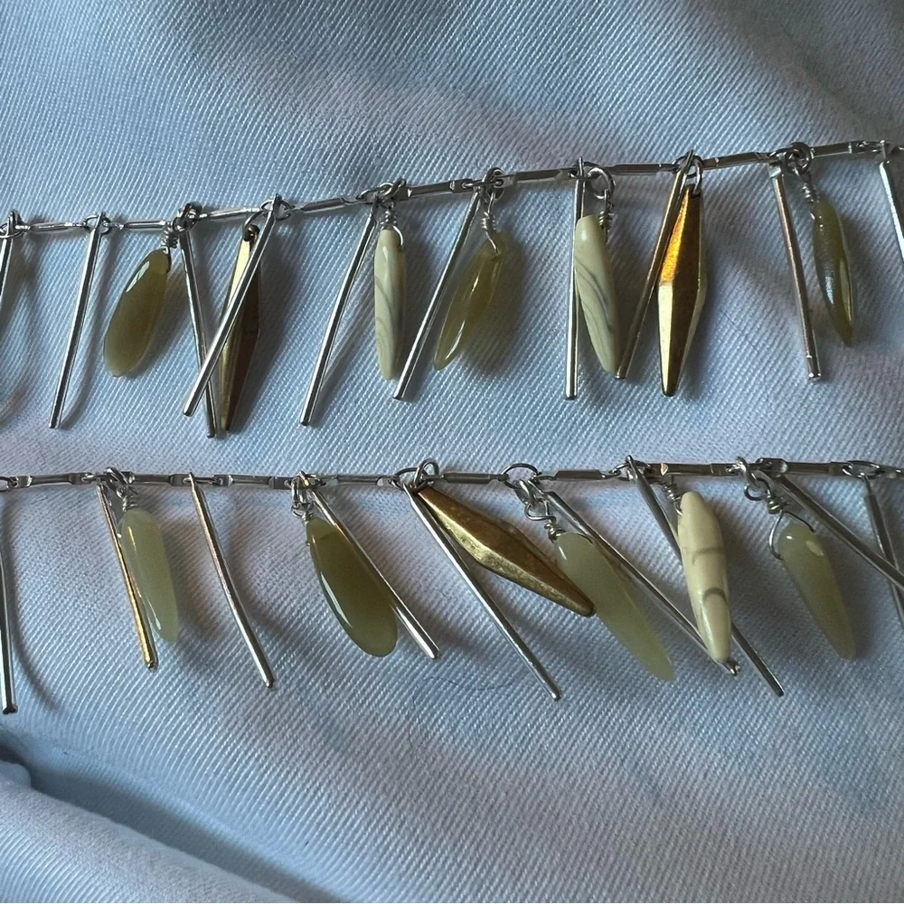 Stella & Dot Freya Fringe necklace  multi strand Mixed Metals - Picture 4 of 10